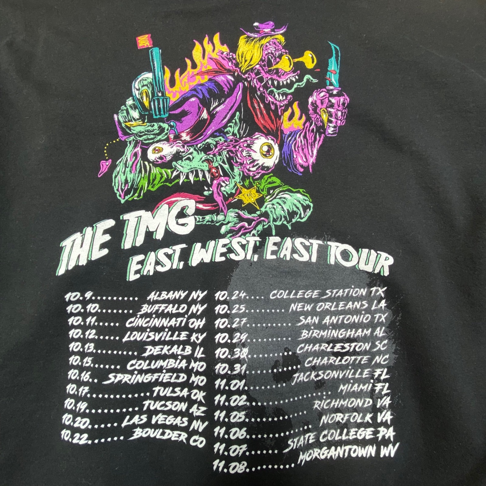Tiny Meat Gang Podcast Tmg East, West, East Tour Black Hoodie Men's Large